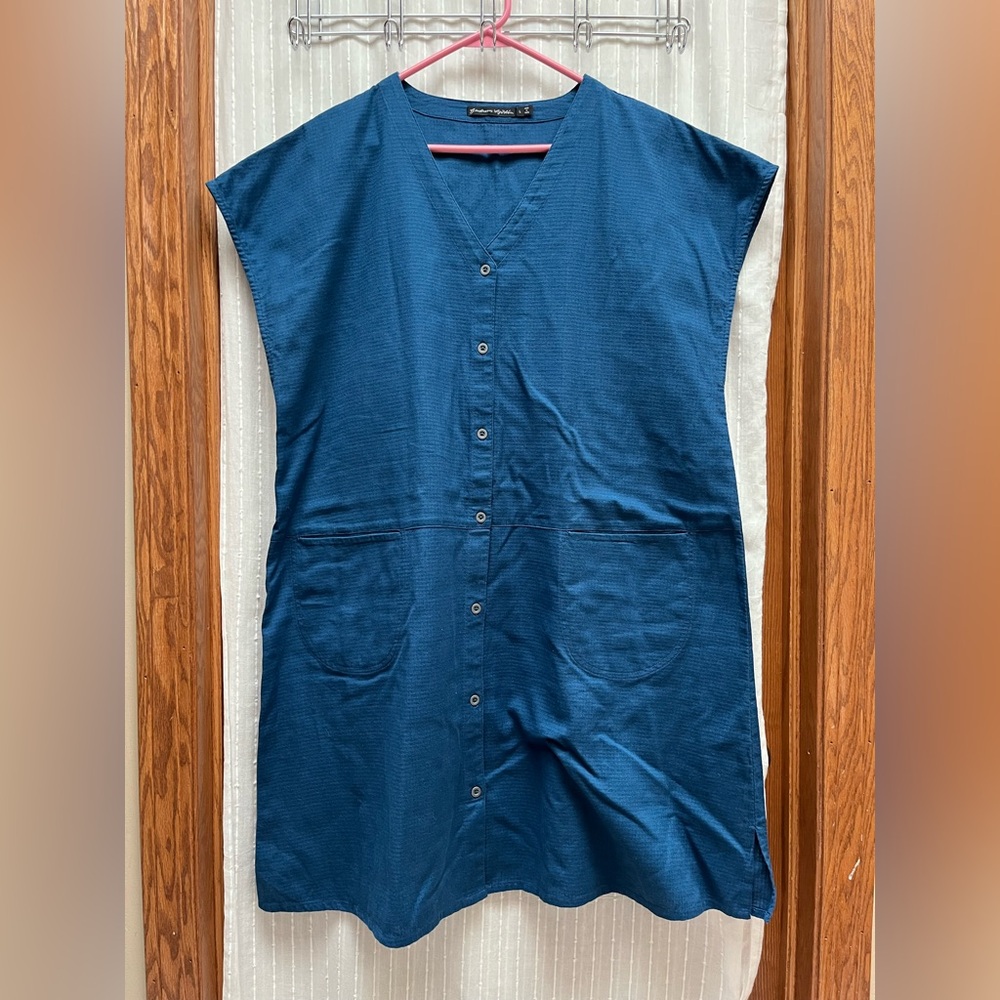 Gudrun Sjödén 2024 SS Agatha Organic Cotton Sleeveless Blue Dress L